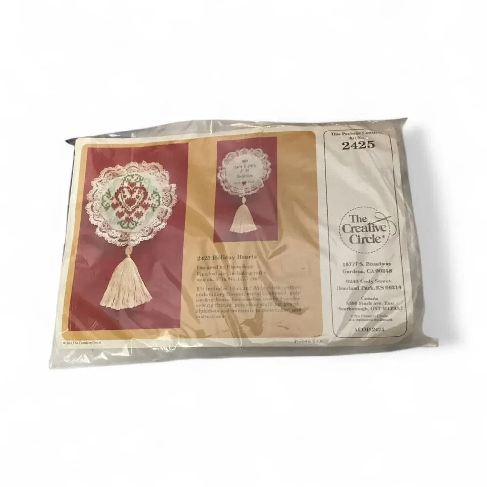 Vintage Holiday Hearts Cross Stitch Kit